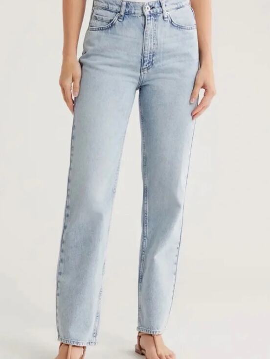 rag & bone Denim - NWT Rag & Bone‎ The Hattie Mid-Rise Full Straight Jeans Women 25 Blue Light $268